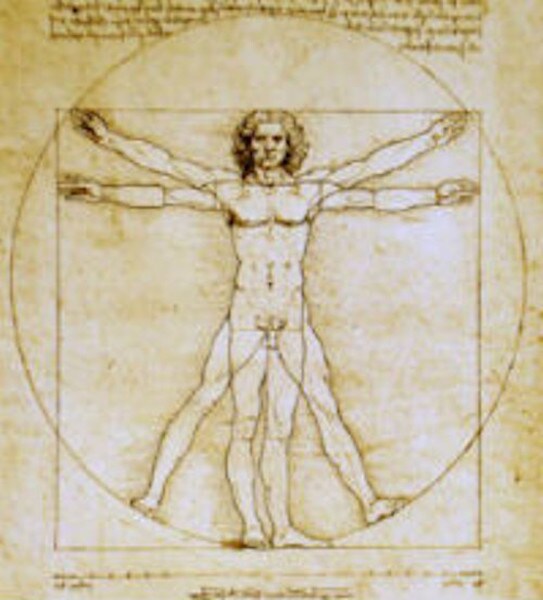 Vitruvian Universal Man Sculpture By Da Vinci Drawing Roman architect Vitruvius